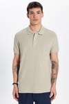 Erkek Slim Fit Dar Kesim Premium Seri %100 Pamuk Yumuşak Dokulu Merserize Krem Polo Yaka Tişört 