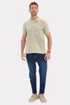 Erkek Slim Fit Dar Kesim Premium Seri %100 Pamuk Yumuşak Dokulu Merserize Krem Polo Yaka Tişört 