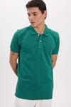 Erkek Slim Fit Dar Kesim Premium Seri %100 Pamuk Yumuşak Dokulu Merserize Yeşil Polo Yaka Tişört 