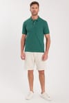 Erkek Slim Fit Dar Kesim Premium Seri %100 Pamuk Yumuşak Dokulu Merserize Yeşil Polo Yaka Tişört 