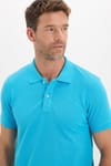 Erkek Slim Fit Dar Kesim Premium Seri %100 Pamuk Yumuşak Dokulu Merserize Mavi Polo Yaka Tişört 