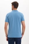 Erkek Slim Fit Dar Kesim Premium Seri %100 Pamuk Yumuşak Dokulu Merserize Mavi Polo Yaka Tişört 