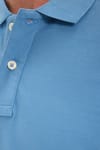 Erkek Slim Fit Dar Kesim Premium Seri %100 Pamuk Yumuşak Dokulu Merserize Mavi Polo Yaka Tişört 