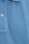 Erkek Slim Fit Dar Kesim Premium Seri %100 Pamuk Yumuşak Dokulu Merserize Mavi Polo Yaka Tişört 