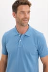 Erkek Slim Fit Dar Kesim Premium Seri %100 Pamuk Yumuşak Dokulu Merserize Mavi Polo Yaka Tişört 