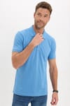 Erkek Slim Fit Dar Kesim Premium Seri %100 Pamuk Yumuşak Dokulu Merserize Mavi Polo Yaka Tişört 