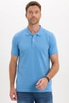 Erkek Slim Fit Dar Kesim Premium Seri %100 Pamuk Yumuşak Dokulu Merserize Mavi Polo Yaka Tişört 