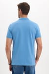 Erkek Slim Fit Dar Kesim Premium Seri %100 Pamuk Yumuşak Dokulu Merserize Mavi Polo Yaka Tişört 