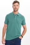 Erkek Slim Fit Dar Kesim Premium Seri %100 Pamuk Yumuşak Dokulu Merserize Yeşil Polo Yaka Tişört 