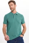 Erkek Slim Fit Dar Kesim Premium Seri %100 Pamuk Yumuşak Dokulu Merserize Yeşil Polo Yaka Tişört 