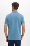 Erkek Slim Fit Dar Kesim Premium Seri %100 Pamuk Yumuşak Dokulu Merserize İndigo Polo Yaka Tişört 