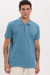 Erkek Slim Fit Dar Kesim Premium Seri %100 Pamuk Yumuşak Dokulu Merserize İndigo Polo Yaka Tişört 