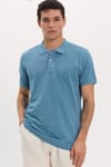 Erkek Slim Fit Dar Kesim Premium Seri %100 Pamuk Yumuşak Dokulu Merserize İndigo Polo Yaka Tişört 
