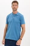 Erkek Slim Fit Dar Kesim Premium Seri %100 Pamuk Yumuşak Dokulu Merserize İndigo Polo Yaka Tişört 