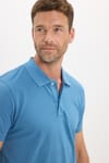 Erkek Slim Fit Dar Kesim Premium Seri %100 Pamuk Yumuşak Dokulu Merserize İndigo Polo Yaka Tişört 