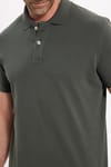 Erkek Slim Fit Dar Kesim Premium Seri %100 Pamuk Yumuşak Dokulu Merserize Yeşil Polo Yaka Tişört 