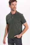 Erkek Slim Fit Dar Kesim Premium Seri %100 Pamuk Yumuşak Dokulu Merserize Yeşil Polo Yaka Tişört 