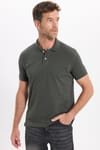 Erkek Slim Fit Dar Kesim Premium Seri %100 Pamuk Yumuşak Dokulu Merserize Yeşil Polo Yaka Tişört 