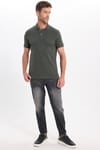 Erkek Slim Fit Dar Kesim Premium Seri %100 Pamuk Yumuşak Dokulu Merserize Yeşil Polo Yaka Tişört 