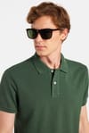 Erkek Slim Fit Dar Kesim Premium Seri %100 Pamuk Yumuşak Dokulu Merserize Yeşil Polo Yaka Tişört 