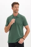 Erkek Slim Fit Dar Kesim Premium Seri %100 Pamuk Yumuşak Dokulu Merserize Yeşil Polo Yaka Tişört 