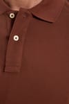 Erkek Slim Fit Dar Kesim Premium Seri %100 Pamuk Yumuşak Dokulu Merserize Kahverengi Polo Yaka Tişört 
