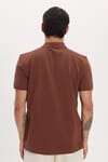 Erkek Slim Fit Dar Kesim Premium Seri %100 Pamuk Yumuşak Dokulu Merserize Kahverengi Polo Yaka Tişört 