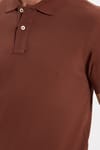 Erkek Slim Fit Dar Kesim Premium Seri %100 Pamuk Yumuşak Dokulu Merserize Kahverengi Polo Yaka Tişört 