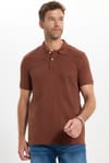 Erkek Slim Fit Dar Kesim Premium Seri %100 Pamuk Yumuşak Dokulu Merserize Kahverengi Polo Yaka Tişört 