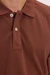 Erkek Slim Fit Dar Kesim Premium Seri %100 Pamuk Yumuşak Dokulu Merserize Kahverengi Polo Yaka Tişört 