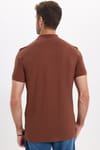 Erkek Slim Fit Dar Kesim Premium Seri %100 Pamuk Yumuşak Dokulu Merserize Kahverengi Polo Yaka Tişört 