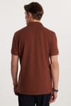 Erkek Slim Fit Dar Kesim Premium Seri %100 Pamuk Yumuşak Dokulu Merserize Kahverengi Polo Yaka Tişört 