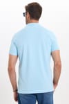 Erkek Slim Fit Dar Kesim Premium Seri %100 Pamuk Yumuşak Dokulu Merserize Mavi Polo Yaka Tişört 