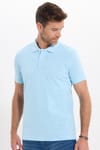 Erkek Slim Fit Dar Kesim Premium Seri %100 Pamuk Yumuşak Dokulu Merserize Mavi Polo Yaka Tişört 