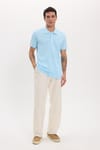 Erkek Slim Fit Dar Kesim Premium Seri %100 Pamuk Yumuşak Dokulu Merserize Mavi Polo Yaka Tişört 