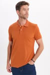 Erkek Slim Fit Dar Kesim Premium Seri %100 Pamuk Yumuşak Dokulu Merserize Kahverengi Polo Yaka Tişört 