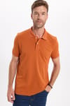 Erkek Slim Fit Dar Kesim Premium Seri %100 Pamuk Yumuşak Dokulu Merserize Kahverengi Polo Yaka Tişört 
