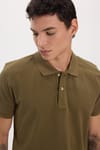 Erkek Slim Fit Dar Kesim Premium Seri %100 Pamuk Yumuşak Dokulu Merserize Haki Polo Yaka Tişört 