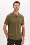 Erkek Slim Fit Dar Kesim Premium Seri %100 Pamuk Yumuşak Dokulu Merserize Haki Polo Yaka Tişört 