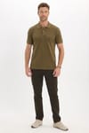 Erkek Slim Fit Dar Kesim Premium Seri %100 Pamuk Yumuşak Dokulu Merserize Haki Polo Yaka Tişört 