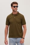 Erkek Slim Fit Dar Kesim Premium Seri %100 Pamuk Yumuşak Dokulu Merserize Haki Polo Yaka Tişört 