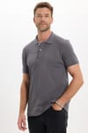 Erkek Slim Fit Dar Kesim Premium Seri %100 Pamuk Yumuşak Dokulu Merserize Gri Polo Yaka Tişört 