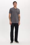 Erkek Slim Fit Dar Kesim Premium Seri %100 Pamuk Yumuşak Dokulu Merserize Gri Polo Yaka Tişört 