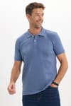 Erkek Slim Fit Dar Kesim Premium Seri %100 Pamuk Yumuşak Dokulu Merserize Lacivert Polo Yaka Tişört 