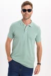 Erkek Slim Fit Dar Kesim Premium Seri %100 Pamuk Yumuşak Dokulu Merserize Yeşil Polo Yaka Tişört 