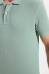 Erkek Slim Fit Dar Kesim Premium Seri %100 Pamuk Yumuşak Dokulu Merserize Yeşil Polo Yaka Tişört 