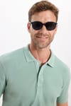 Erkek Slim Fit Dar Kesim Premium Seri %100 Pamuk Yumuşak Dokulu Merserize Yeşil Polo Yaka Tişört 