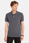Erkek Slim Fit Dar Kesim Premium Seri %100 Pamuk Yumuşak Dokulu Merserize Gri Polo Yaka Tişört 