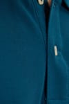 Erkek Slim Fit Dar Kesim Premium Seri %100 Pamuk Yumuşak Dokulu Merserize Petrol Polo Yaka Tişört 