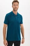 Erkek Slim Fit Dar Kesim Premium Seri %100 Pamuk Yumuşak Dokulu Merserize Petrol Polo Yaka Tişört 